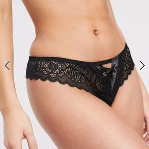 ASOS DESIGN Robyn Lace Thong Front Lace Up
